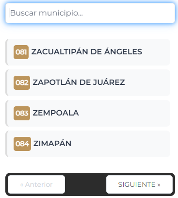 Buscador por municipio